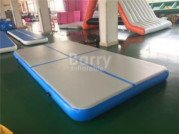 Blue Inflatable Air Track Gymnastics Mat , Double Wall Fabric Air Trak Mat For