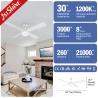 Bajo ruido 23W motor de corriente continua ventilador de techo decorativo moderno con luz LED y control remoto 10-