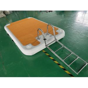 China EVA Inflatable Dock Floats Water Mat Floating Platform With Stainless Steel Stair supplier