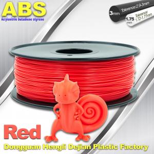 China Multi Color 1.75mm / 3mm ABS 3D Printer Filament Red With Good Elasticity supplier