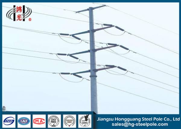 Polygonal Transmission Steel Electric Pole Post For Overhead Transmission Line