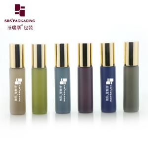 10ml Coating Colored Roll On Lip Gloss Container Roll On Fragrance Massage Roller Bottle Glass with Gold Cap