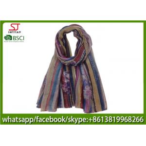 China supplier stripe mini flower print scarf 100% Polyester  100*200cm shawl sun protection factory direct supply