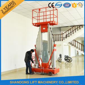 China 200kg Capacity 12m Height Hydraulic Aluminium Ladder Aerial Work Platform Lift With CE supplier