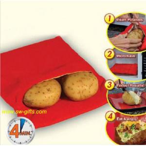 China NEW Red Washable Cooker Bag Baked Potato Microwave Cooking Potato Quick Fast cooks 4 potat supplier