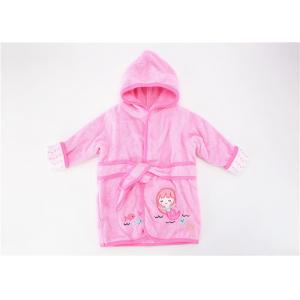 Natural Pink Toddler Cotton Bathrobe , Baby Shower Robe Cute Fun Designs