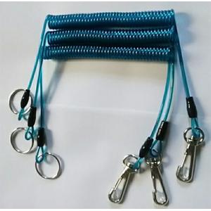 High Security Wire Reinforced Stretch Coil Lanyard with Quick Release Snap Hook and Split Ring