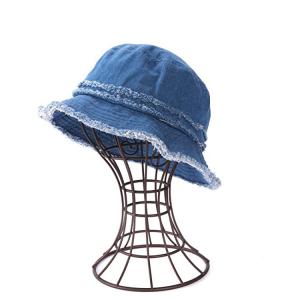 China Casual Denim Fabric Fisherman Bucket Hat For Coastal Beach supplier