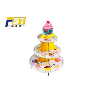 China Durable Corrugated Paper Cardboard Cake Display , Light Cardboard Tiered Cake Stand supplier