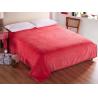 Pink / Red Solid Flannel Blanket , Thick Flannel Blanket With Queen / King /