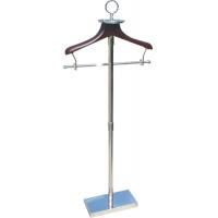 China Multifunction Clothes Hanger Stand Wooden With Stainless Steel Base on sale