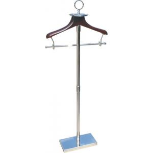 Multifunction Clothes Hanger Stand Wooden With Stainless Steel Base