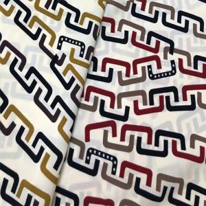 90-150gsm Geometric Spandex Polyester Digital Printed Woven Fabrics For Clothing