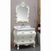 Bathroom Vanity with Zinc Alloy Handle and Stainless Steel Screw, Available in Creamed White