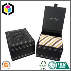 China Matte Black Gift Paper Box for Luxury Ties; Clear Window Paper Packaging Box supplier