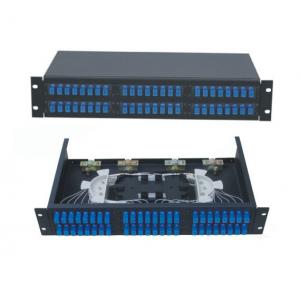 China 48 ports Rack-Mount  19'' 2U Fiber Optic Patch Panel for SC/UPC adapter terminal box black cold-roll steel sheet supplier