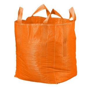 China Orange Flat Bottom Super Sack Bag Filling Spout Top / Full Open Top Available supplier