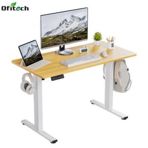 China PANEL Walnut Wood Grain Motorized Table Electric Sit Stand Up Desk for Modern Design Style supplier