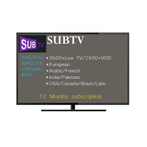 SUBTV IPTV Subscription 1 year 3400 Channels including Arabic channels Russia French Indian Pakistan USA Canada Brazil