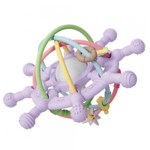 Long Lasting Manhattan Ball Rattle Silicone Teething Toy Light Purple