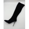 China SGS Women'S Black Pointed Toe Ankle Boots With Soft Stretch Fabric Upper wholesale