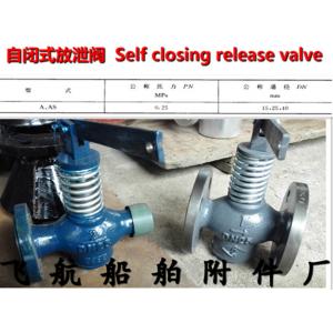 Marine self closing release valve A type through