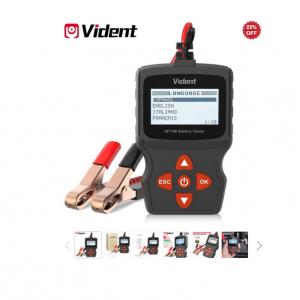 Vident iBT100 12V Battery Analyzer for Flooded, AGM,GEL 100-1100CCA Automotive Tester Diagnostic Tool