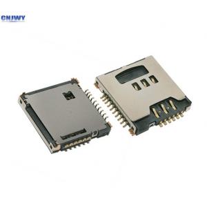 Metal Flip Micro Sim Card Connector , MS / Memory Card Socket Rated Current 0.5 A