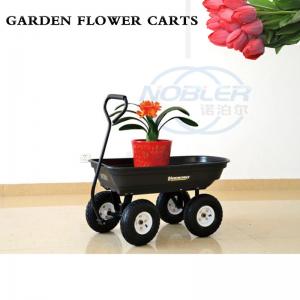 China Green Potted Garden Trolley Cart Inflatable Wheel Easy And Easy supplier