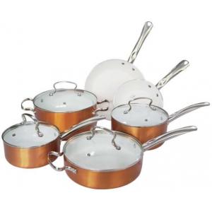 2017 new products aluminum cooper induction non stick ceramic cookware sets