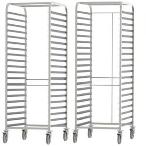 China RK Bakeware China-600*400 Stainless Steel Sinmag Double Oven Rack Baking Tray Trolley supplier