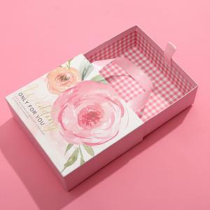 Logo Printed Pink Custom Cardboard Jewelry Boxes Drawer Storage Design