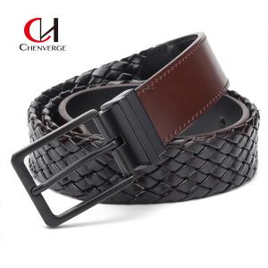 Genuine Leather Braided Belt 110CM Length Environmentally Friendly