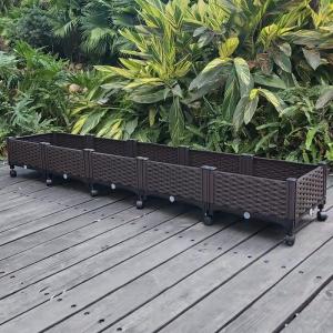 Iso9001 Decorative Outdoor Plastic Planter On Wheels Environment Friendly