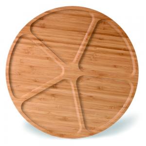 China divided large round wood bamboo snacks fruit serving tray supplier