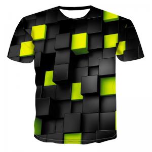 China Stylish Polyester Fitness Sublimation Printing T Shirts Sun Wear Geometric Pattern supplier