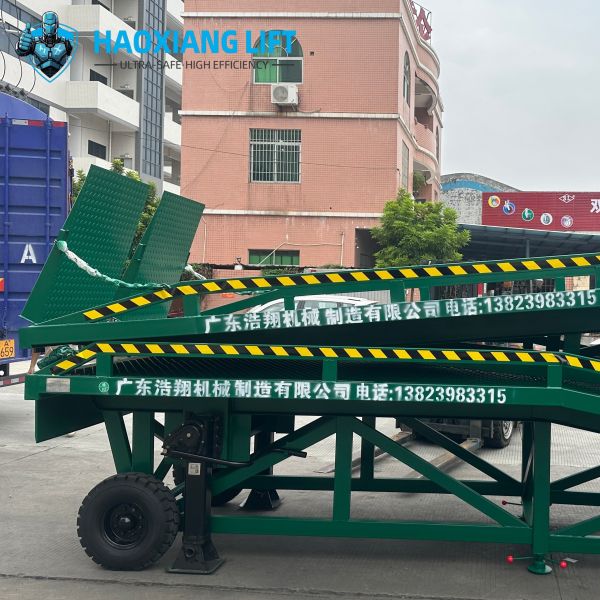 Blue 10t Portable Container Loading/Unloading Ramp – CE/ISO Certified Hydraulic Mobile Yard Ramp Sectional