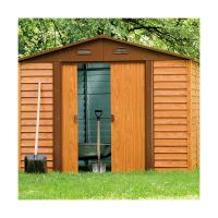 China Outdoor Metal Garden Tool Shed Wood Color 5X6ft 6x8ft 8x9ft 12x11ft on sale