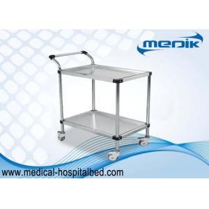 China Detachable Double Shelves Medical Instrument Trolley With Pushing Hand supplier
