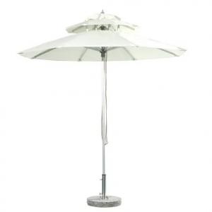 China Resort commercial beach garden two layer round outdoor table white umbrellas parasols restaurant umbrella---2000 supplier