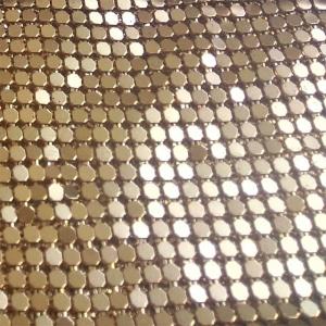 China Top quality hot sale cheap Gold Color Metallic Sequin Cloth metal Mesh curtain Fabric for clothing supplier