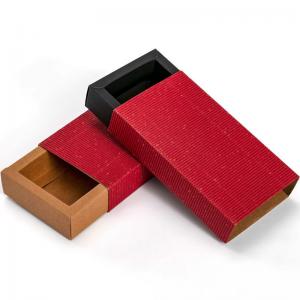 China Eco-Friendly Square Kraft Paper Packaging Drawer Sliding Gift Box for Branding Needs supplier
