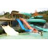 China Waterpark Equipment, Fiberglass Open / Close Spiral Slide, Custom Water Slides 11m Height wholesale