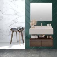 China SONSILL Wall Mount Bathroom Vanity WALNUT Bathroom Vanity And Wall Cabinet Set on sale