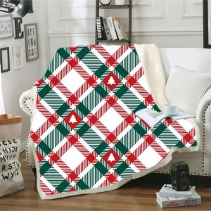 Christmas Customized Printed Sherpa Throw Soft Cozy Plush Fleece Blankets for Sofa Bedding Winter