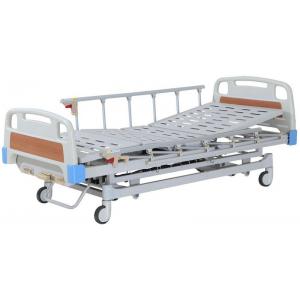 China Adjustable Manual Hospital Bed With 3 Crank , Semi Fowler ICU Sickbed supplier