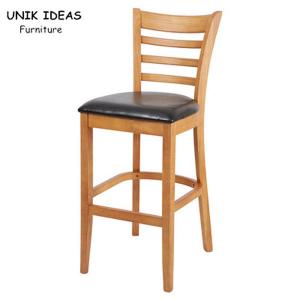 China Wooden Cafe Bar Stools With Backs Retro Industrial 65cm 25.59 supplier