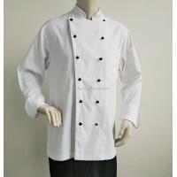 China Customized Long Sleeve White Black Poly - Cotton Blend Personalized Chef Jackets on sale