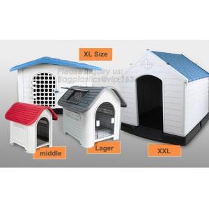 China outdoor kennel for large dog house Eco friendly dog kennels crates plastic houses, Large Dog Outdoor Plastic Dog House supplier