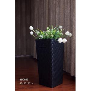 Home and garden Square Plastic woven flower pot and plant pots stand flower shelf cement flower pots